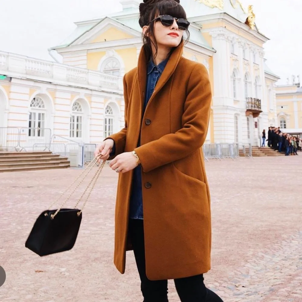 ARITZIA WILFRED CAMEL/CARAMEL COLOR COCOON COAT - XXS - Picture 3 of 9